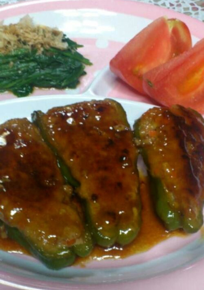 簡単!分解しない☆ピーマンの和風肉詰め-レシピのメイン写真