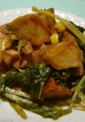 小松菜と揚げポテの炒め物-レシピのメイン写真