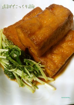 厚揚げ（焼き豆腐）でこっくり煮物-レシピのメイン写真