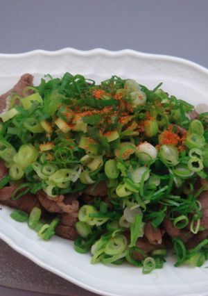 ネギ盛り焼き牛肉-レシピのメイン写真