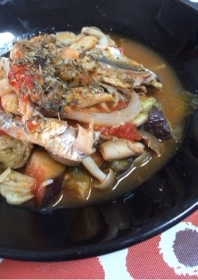 鰯の開きでトマト煮込み(無水鍋QC使用)-レシピのメイン写真