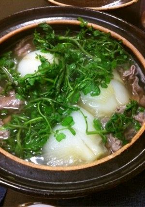 新玉ねぎと牛肉のあっさり鍋♪-レシピのメイン写真