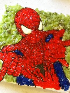 スパイダーマン☆のキャラケーキ(≧∇≦)-レシピのメイン写真
