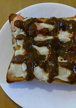 超簡単!ポテサラ カレー トースト♪-レシピのメイン写真