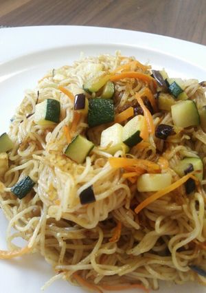 ♪カレー味♪夏野菜のそうめんチャンプルー-レシピのメイン写真