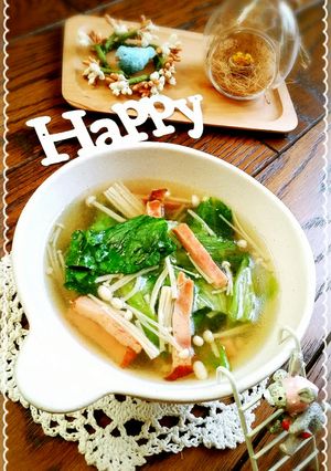 健康美的えのきとレタスしゃっきりスープ-レシピのメイン写真