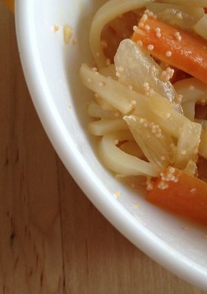 野菜とタラコのクリームうどん(乳アレ用)-レシピのメイン写真
