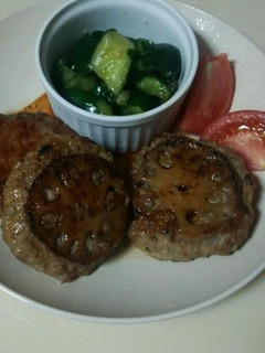 蓮根つくねハンバーグ-レシピのメイン写真