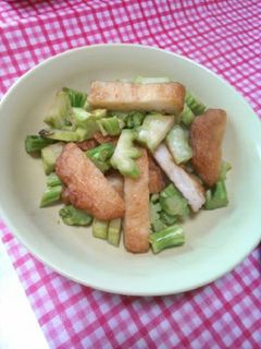 ブロッコリーの芯さつま揚げカレー炒め-レシピのメイン写真