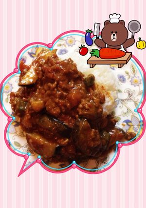 簡単！ナス、オクラ、挽肉のドライカレー-レシピのメイン写真