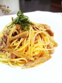 【話題入り】豚肉と牛蒡の和風パスタ-レシピのメイン写真