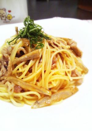 【話題入り】豚肉と牛蒡の和風パスタ-レシピのメイン写真
