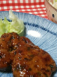 しそ香る♪豚の照り焼きハンバーグ♪-レシピのメイン写真