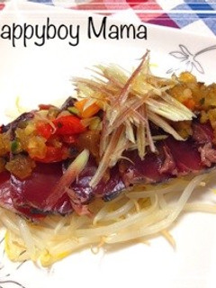 野菜ぽんジュレで和風カツオのカルパッチョ-レシピのメイン写真