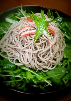 痩せるぜ♪水菜サラダ蕎麦♪-レシピのメイン写真