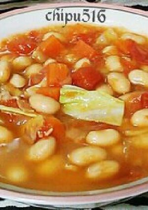 ダイエットにも！大豆とトマトの野菜スープ-レシピのメイン写真