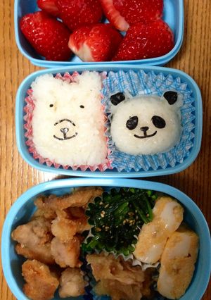 シロクマ&パンダ弁当-レシピのメイン写真