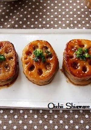＊中華風！れんこんの挟み照り焼き＊-レシピのメイン写真