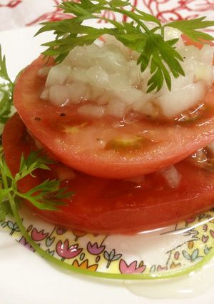 トマトと玉ねぎサラダ♪ご家庭で前菜仕立て-レシピのメイン写真