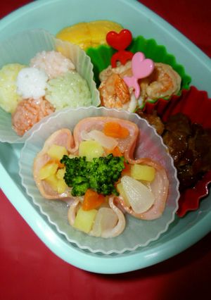 お弁当に彩り✿可愛いハムカップ-レシピのメイン写真