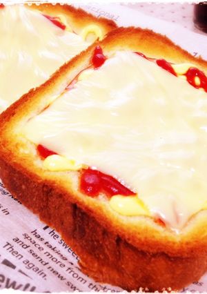 *朝食に♪簡単ハムチーズトースト*-レシピのメイン写真