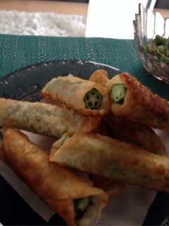 簡単〜オクラの餃子の皮巻き☆-レシピのメイン写真