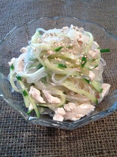 茹で鶏むね肉*春雨サラダ♪-レシピのメイン写真