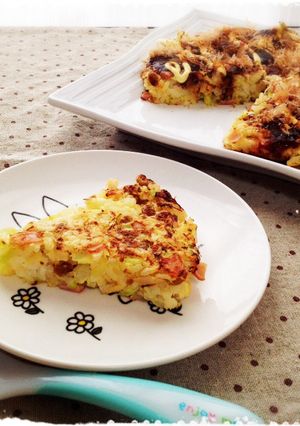 *手づかみ食べにも♪お好み焼き風ご飯*-レシピのメイン写真