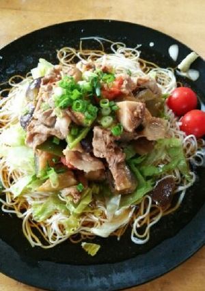 簡単味ぽんラタトゥイユぶっかけそうめん-レシピのメイン写真