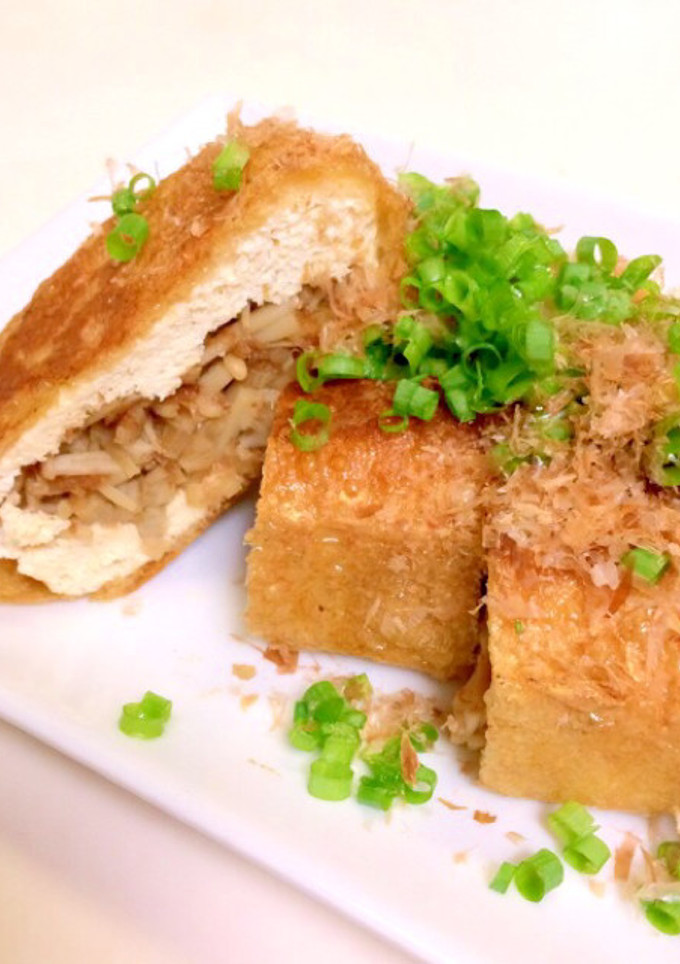 栃尾の油揚げの葱えのきはさみ焼き-レシピのメイン写真