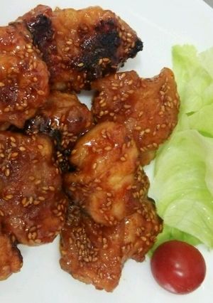 ダラ嫁★ピリッと甘辛な鶏もも焼き-レシピのメイン写真