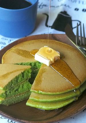 ふんわり、小松菜ホットケーキ-レシピのメイン写真