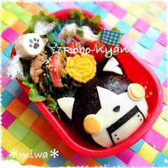 รูปของ 話題入り感謝‼ロボニャンのキャラ弁＊型紙