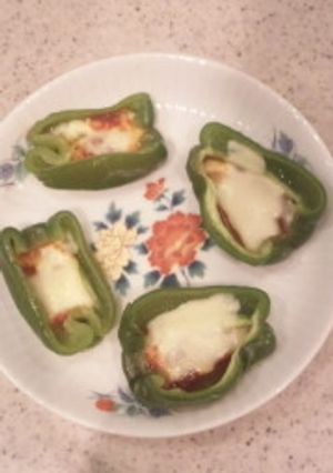 レンジだけでピザ風ピーマン♪-レシピのメイン写真