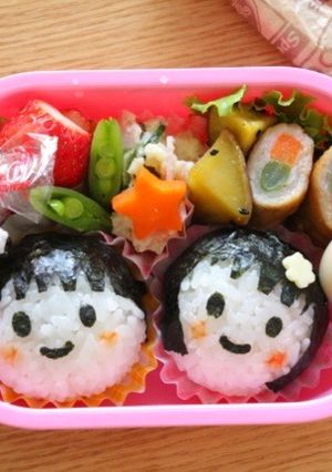 簡単キャラ弁☆女の子と男の子のおにぎり-レシピのメイン写真