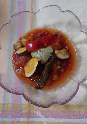 圧力鍋ラタトゥーュ焼き野菜のせ離乳食後期-レシピのメイン写真