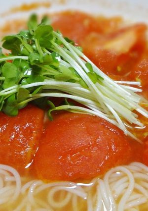 白湯風トマトニュー麺-レシピのメイン写真
