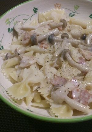王道!ベーコンしめじのクリームパスタ-レシピのメイン写真