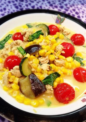 トウモロコシがご飯代わりのイエローカレー-レシピのメイン写真