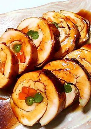 鶏肉の野菜巻き♡和風チキンロール-レシピのメイン写真