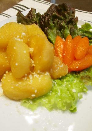 人参とじゃがいものしょうゆ風味グラッセ♫-レシピのメイン写真