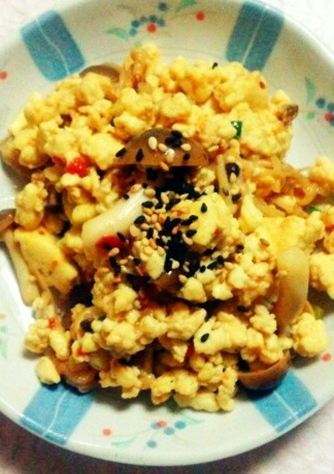 きのこと要り豆腐の炒飯の元炒め-レシピのメイン写真
