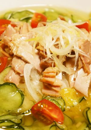夏みかんで爽やかさUP！サラダ風冷麺♪-レシピのメイン写真