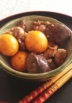鶏もつ&レバー&きんかんの甘辛生姜煮-レシピのメイン写真