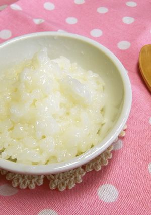 ポリ袋で作る離乳食　やわらかご飯（軟飯）-レシピのメイン写真