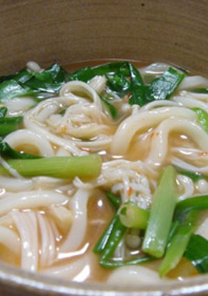 豚ニラうどん-レシピのメイン写真