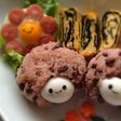 赤飯で*キャラ弁おにぎり