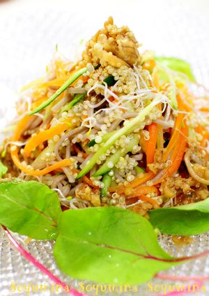 ♔ぷちぷちキヌア♔胡桃ごまドレ蕎麦サラダ-レシピのメイン写真
