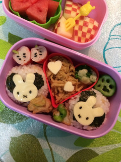 簡単☆型使用☆ ミッフィー ☆キャラ弁☆-レシピのメイン写真
