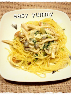簡単!濃厚きのこの和風クリームパスタ♡-レシピのメイン写真